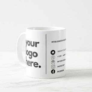 Qrコード企業の名刺デザインロゴ コーヒーマグカップ