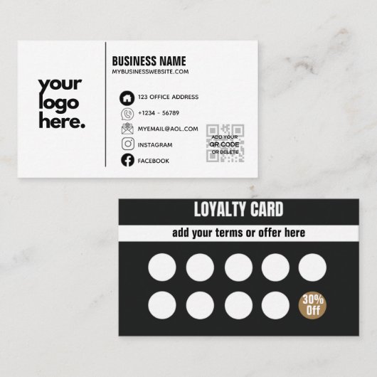 Qrコード企業の名刺デザインロゴ 名刺 (正面/裏面)