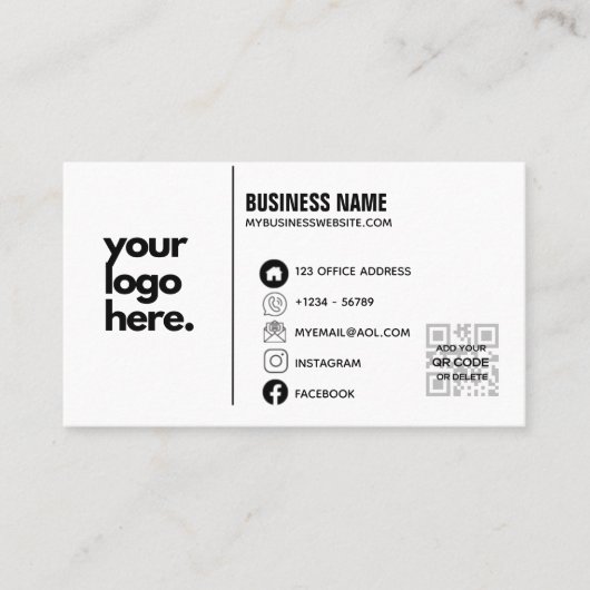 Qrコード企業の名刺デザインロゴ 名刺 (正面)