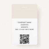 QRコード会社のロゴの白写真社員ID バッジ (裏面)