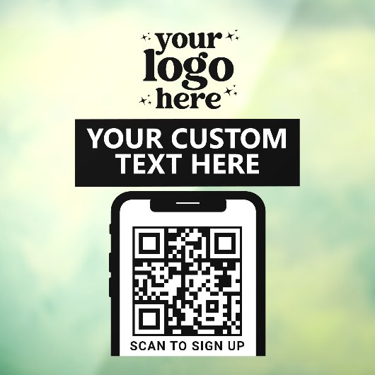 QRコード会社のロゴモダンミニマリストClean Black ウィンドウサイン (シート3)