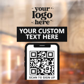 QRコード会社のロゴモダンミニマリストClean Black ウィンドウサイン (シート2)