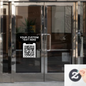 QRコード会社のロゴモダンミニマリストClean Black ウィンドウサイン (オフィスドア)