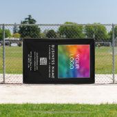 QRコード会社ビジネスロゴ垂直テンプレート 横断幕 (インサイチュ)