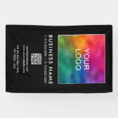 QRコード会社ビジネスロゴ垂直テンプレート 横断幕 (横)