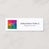 QRコード会社ロゴはこちら従業員名ミニ コーリングカード (正面)