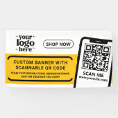 QRコード会社ロゴイエロー屋内屋外ビニル 横断幕 (横)