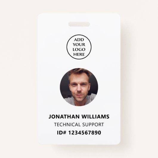 QRコード会社ロゴスタッフ名ジョブタイトル写真ID バッジ (正面)