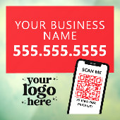 QRコード会社ロゴモダンミニマリスト赤ビニル ウィンドウサイン (シート3)