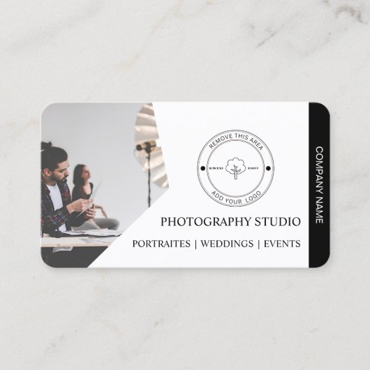 QRコード会社名&ロゴフォトグラファー 名刺 (正面)