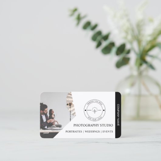 QRコード会社名&ロゴフォトグラファー 名刺 (スタンド正面)