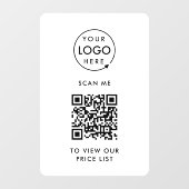 QRコード価格リスト | ロゴ 接触レス ウィンドウサイン (シート)