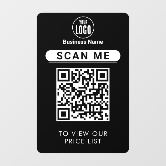 QRコード価格表 |ビジネスロゴ非接触型 ウィンドウサイン (シート)