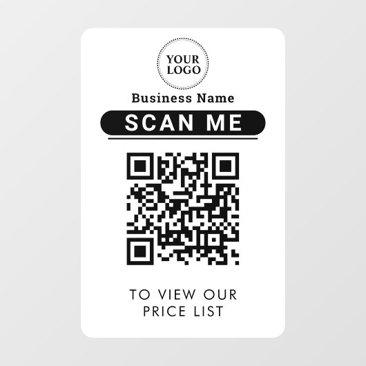 QRコード価格表 | ロゴ 接触less ウィンドウサイン (シート)
