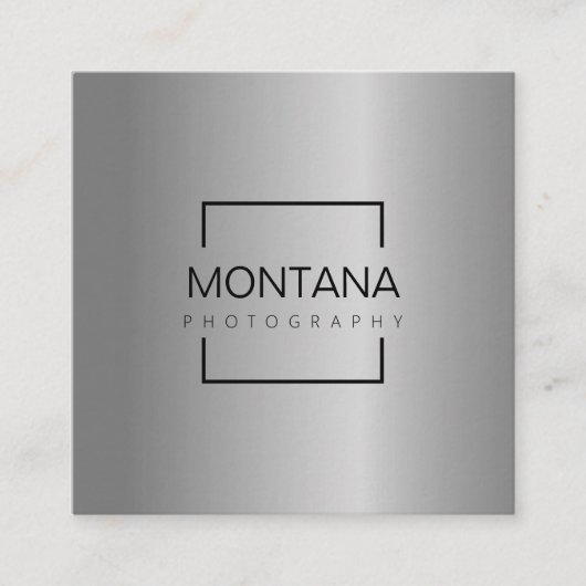 qrコード入りの豪華な銀 スクエア名刺 (正面)