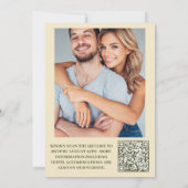 QRコード写真お洒落野草野結婚草地 招待状 (裏面)