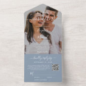 QRコード写真の後に幸せに結婚なる オールインワン招待状 (内側)