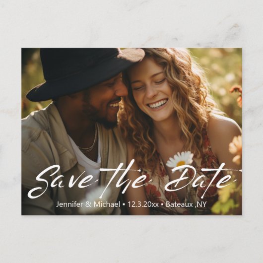 qrコード写真の白い手書き文字を保存する 案内ポストカード (正面)