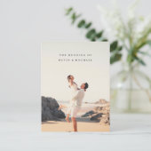 Qrコード写真の結婚式は日付の招待状を保存 ポストカード (スタンド正面)