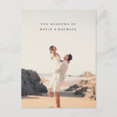 Qrコード写真の結婚式は日付の招待状を保存 ポストカード (正面)