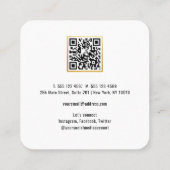 QRコード写真の追加モダンシンプル スクエア名刺 (裏面)