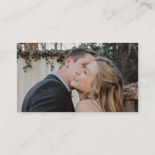 QRコード写真エレガントスクリプ結婚トの詳細 エンクロージャーカード (裏面)