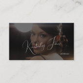 QRコード写真シンプル黒モダン 名刺 (正面)