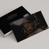 QRコード写真シンプル黒モダン 名刺