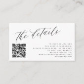 QRコード写真スエレガントクリプト結婚の詳細白 エンクロージャーカード (正面)