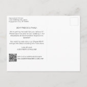 QRコード写真スクリプト注モダン記日付の保存 案内ポストカード (裏面)