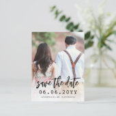 QRコード写真スクリプト注モダン記日付の保存 案内ポストカード (スタンド正面)