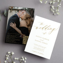 QRコード写真モダンエレガント金ゴールド結婚