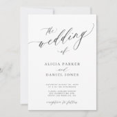 QRコード写真モダンシンプル優雅な結婚式 招待状 (正面)