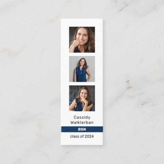 QRコード写真学位の卒業名 コーリングカード (正面)