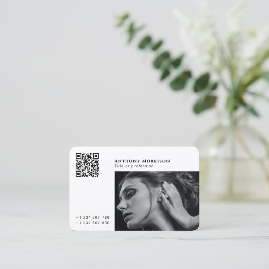 QRコード写真家ネットワーキングソーシャルメディア 名刺 (スタンド正面)