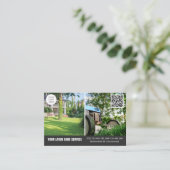 QRコード写真気に付き芝生の名刺 名刺 (スタンド正面)