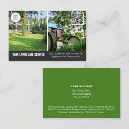 QRコード写真気に付き芝生の名刺 名刺
