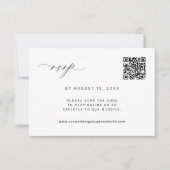 QRコード写真白黒結婚の 出欠カード (正面)