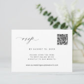 QRコード写真白黒結婚の 出欠カード (スタンド正面)