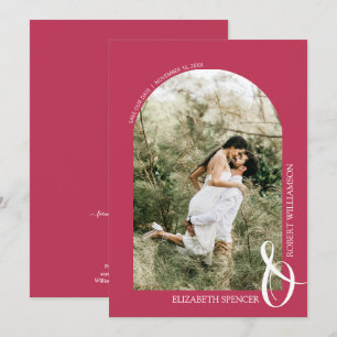 QRコード写真結婚マゼンタ セーブザデート