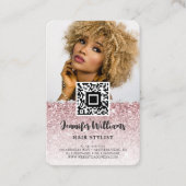 QRコード写真 |バラ金ゴールドグリッターダイヤモンドロイヤリティ 名刺 (正面)