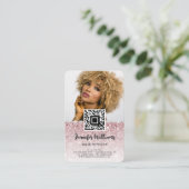 QRコード写真 |バラ金ゴールドグリッターダイヤモンドロイヤリティ 名刺 (スタンド正面)