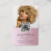 QRコード写真 |バラ金ゴールドロイヤリティテンプレートダイヤモンド 名刺 (正面)