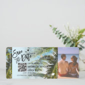 QRコード写真 保存日 ボーディングパス 招待状 (スタンド正面)