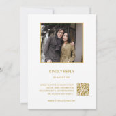 QRコード写真 |白い金ゴールド中国のの結婚数 招待状 (裏面)