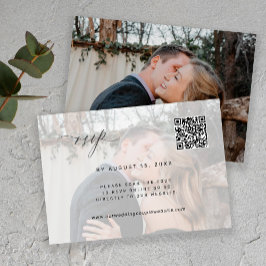QRコード写真RSVPエレガントな結婚式RSVPカード 出欠カード