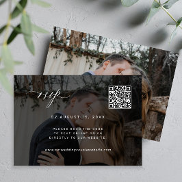 QRコード写真RSVPエレガントな結婚式RSVPカード 出欠カード