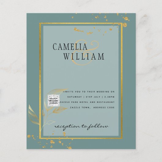 QRコード出欠グリーン チラシ (正面)