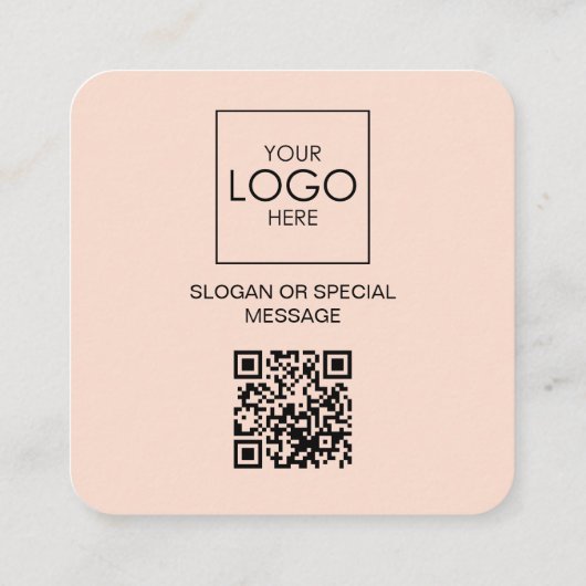 QRコード前後ビジネスロゴプロフェッショナル スクエア名刺 (裏面)