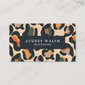 QRコード動物ヒョウの斑点の色 名刺 (正面)